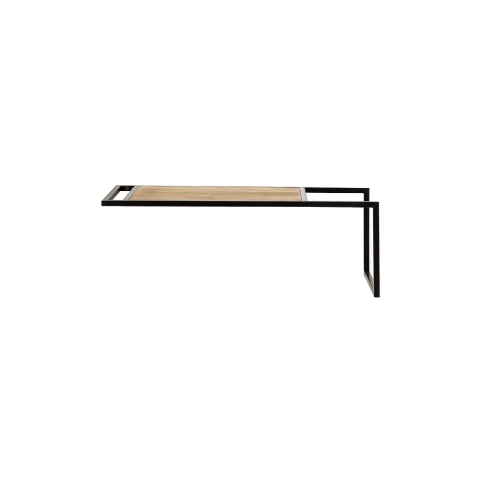 Pomax Étagères Murales | Étagères-UPSIDE DOWN - étagère - métal / bois - L 60 x W 30 x H 21 cm - naturel/noir