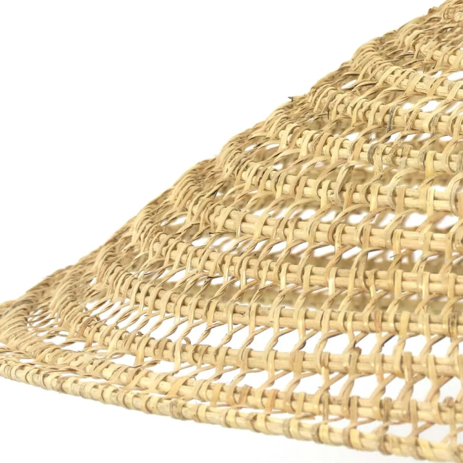 Pomax Suspensions-UZES - lampe suspendue - rotin / métal - DIA 70 x H 20 cm - naturel