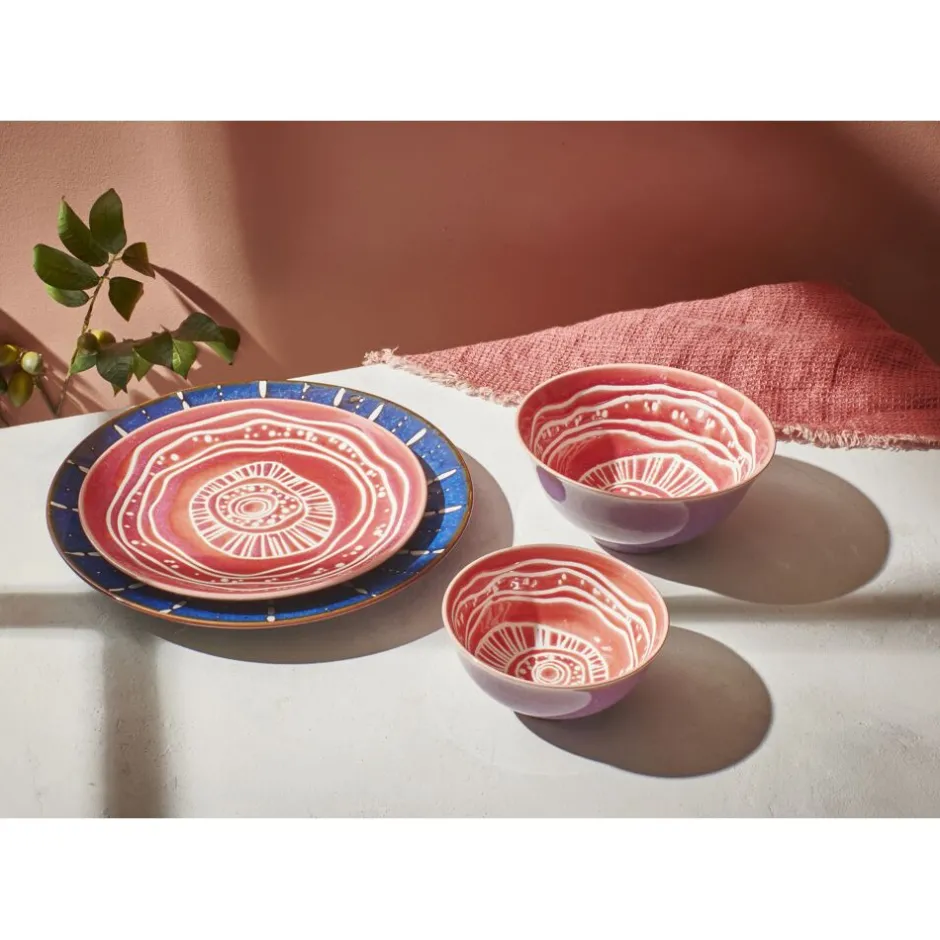 Pomax Linge De Table-VENTOUX - nappe de table / plaid - lin - L 250 x W 140 cm - corail