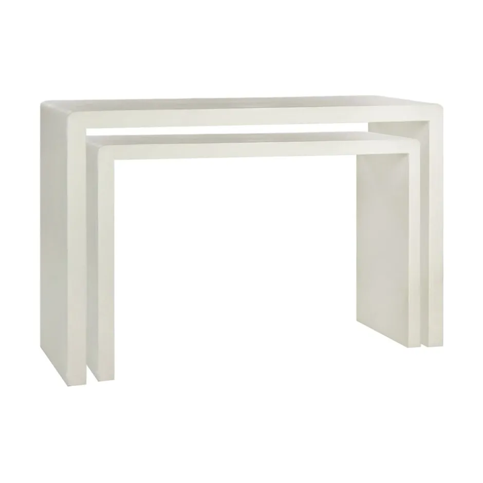 Pomax Consoles-VERONA - console - enduit à la chaux - L 105 x W 40 x H 70 cm - blanc cassé