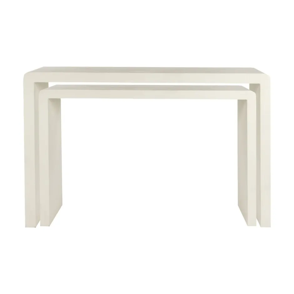 Pomax Consoles-VERONA - console - enduit à la chaux - L 105 x W 40 x H 70 cm - blanc cassé