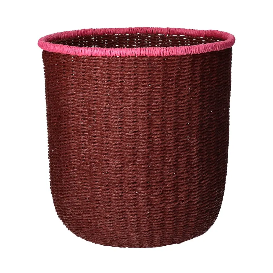 Pomax Bols & Paniers-WARNA - set/4 paniers - papier / jonc de mer - DIA 21/24/27/30 x H 21/24/27/30 cm - rouille