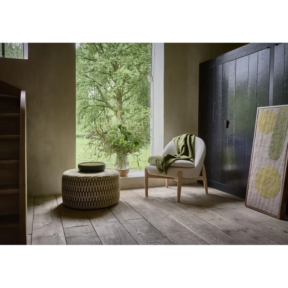 Pomax Tableau / Déco Murale-WOOLY - toile avec cadre - bois de mangier / laine - L 107 x W 46 x H 6,5 cm - mix de couleurs