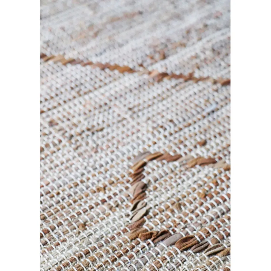 Pomax Tapis-YUCATAN - tapis - cuir recyclé / jute - L 240 x W 180 cm - naturel
