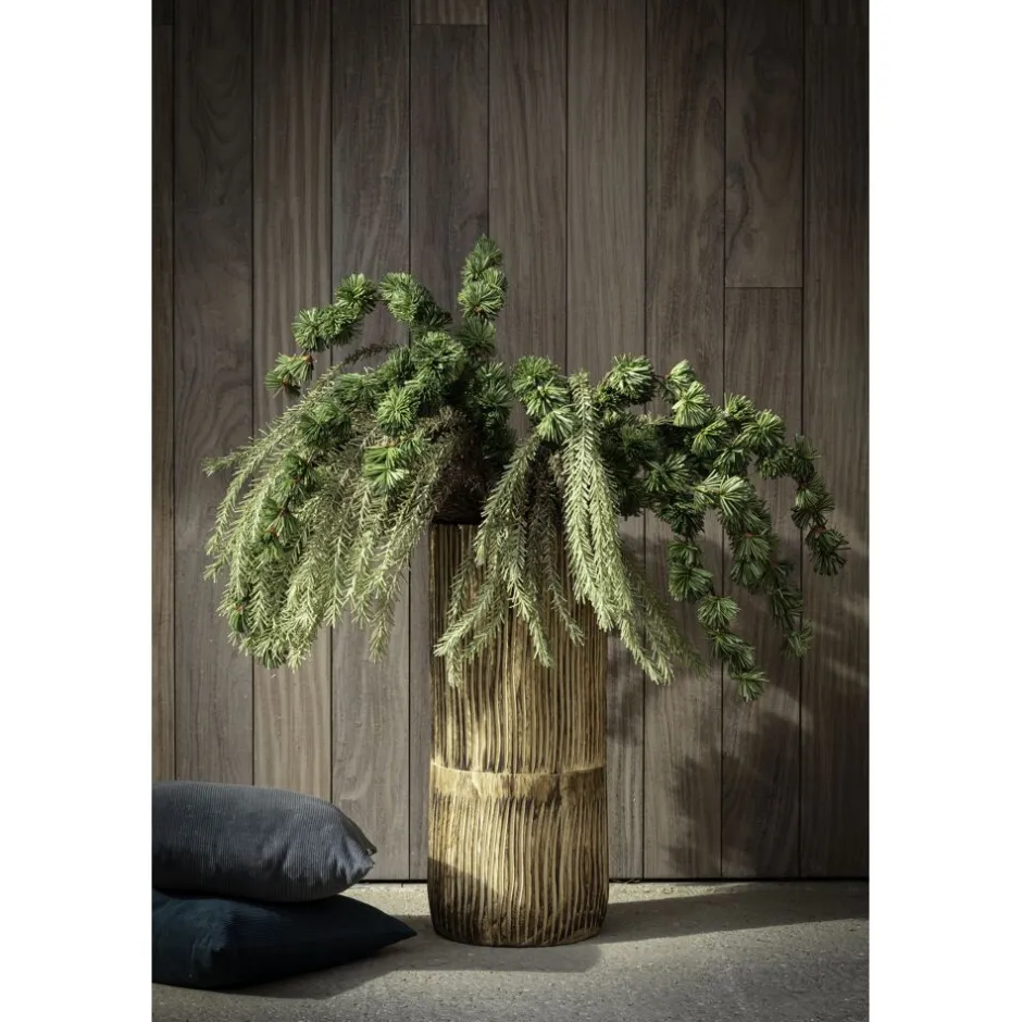 Pomax Vases-ZEBRA - set/2 vases - bois de paulownia - DIA 22/28 x H 50/65 cm - naturel