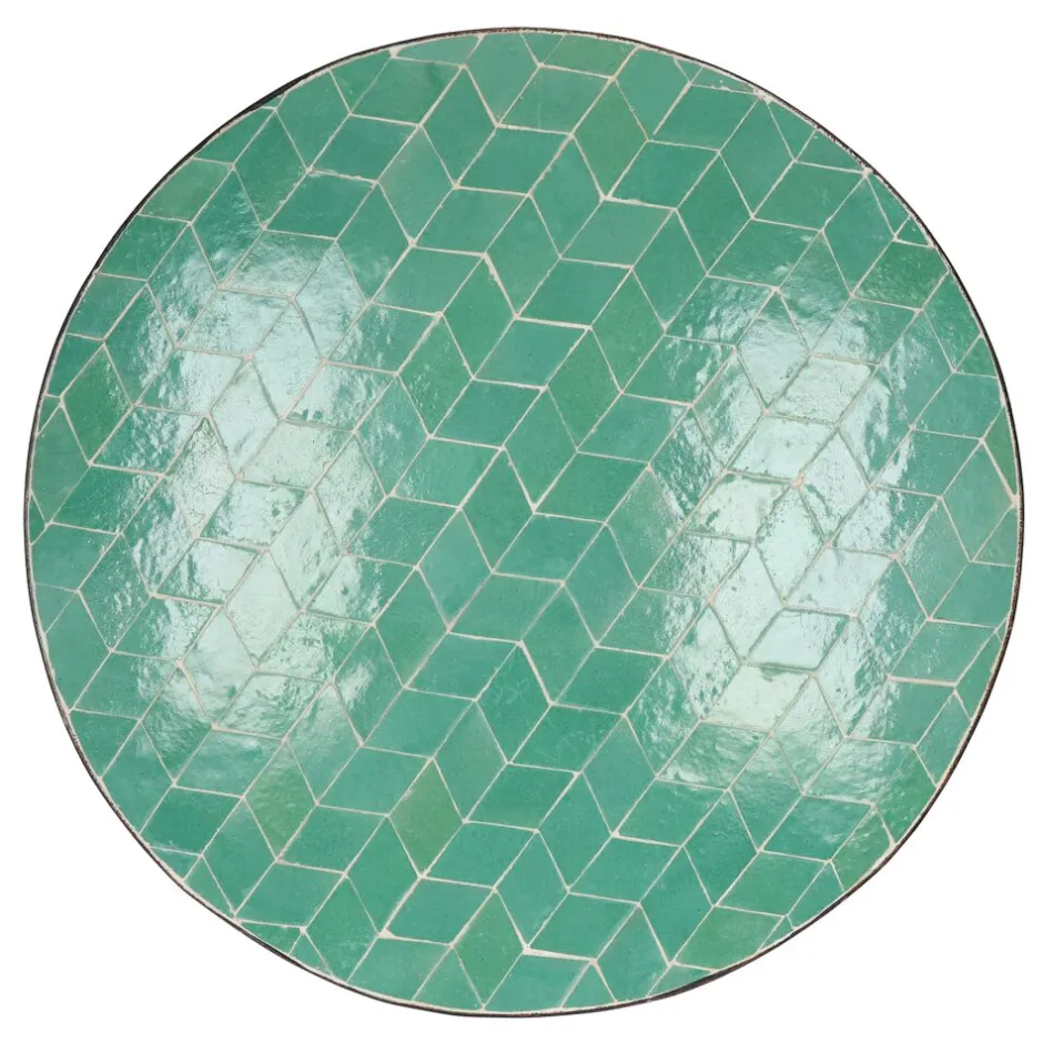 Pomax Concepts Modulaires-ZELLIX - dessus de table - zelliges marocaines - DIA 55 x H 2 cm - aqua