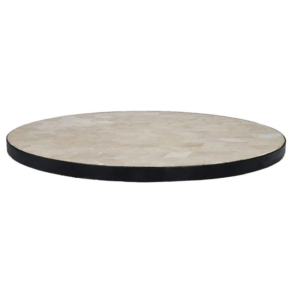 Pomax Concepts Modulaires-ZELLIX - dessus de table - zelliges marocaines - DIA 55 x H 2 cm - beige