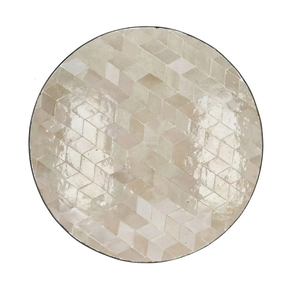 Pomax Concepts Modulaires-ZELLIX - dessus de table - zelliges marocaines - DIA 45 x H 2 cm - beige