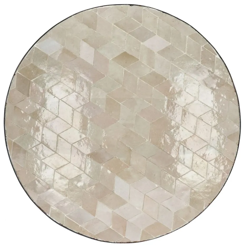 Pomax Concepts Modulaires-ZELLIX - dessus de table - zelliges marocaines - DIA 55 x H 2 cm - beige