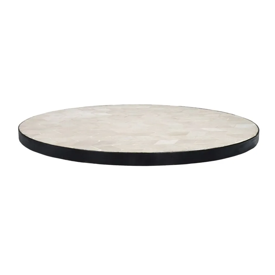 Pomax Concepts Modulaires-ZELLIX - dessus de table - zelliges marocaines - DIA 45 x H 2 cm - blanc