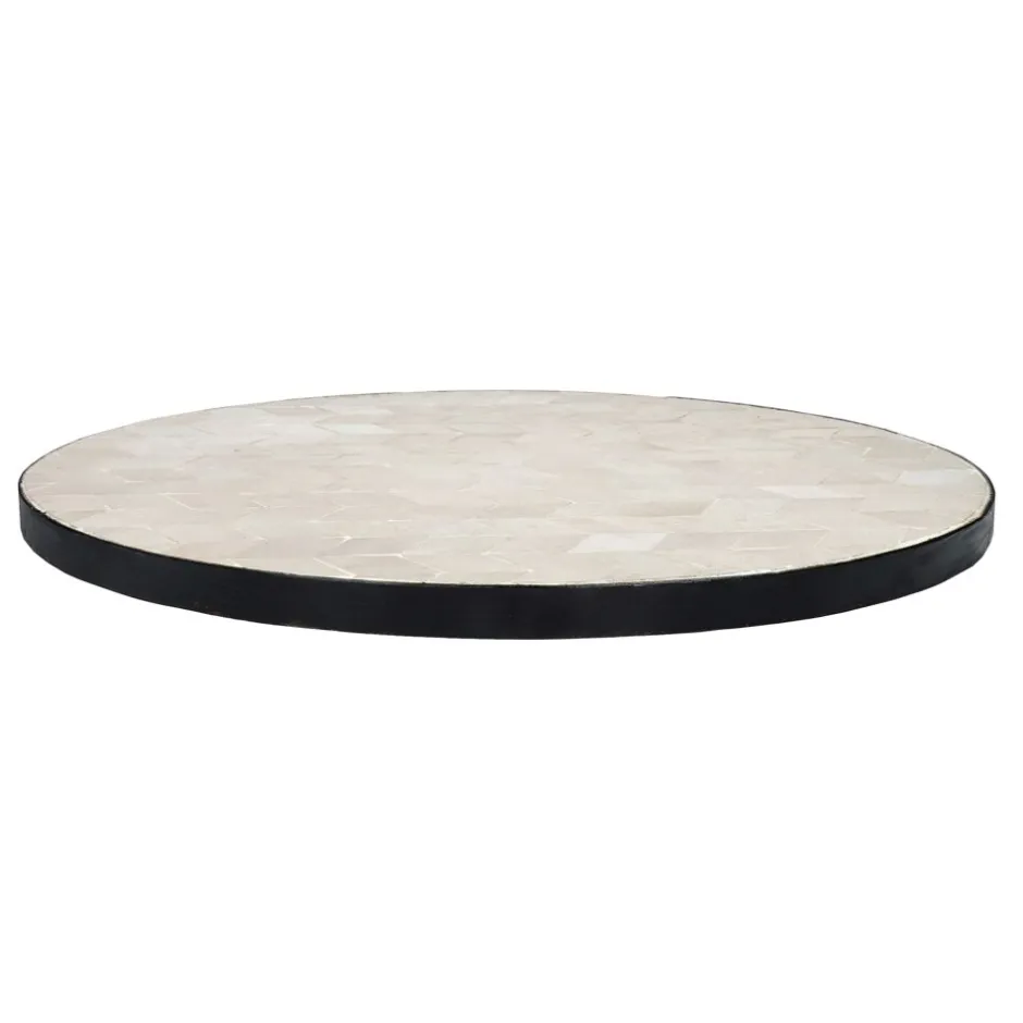 Pomax Concepts Modulaires-ZELLIX - dessus de table - zelliges marocaines - DIA 55 x H 2 cm - blanc