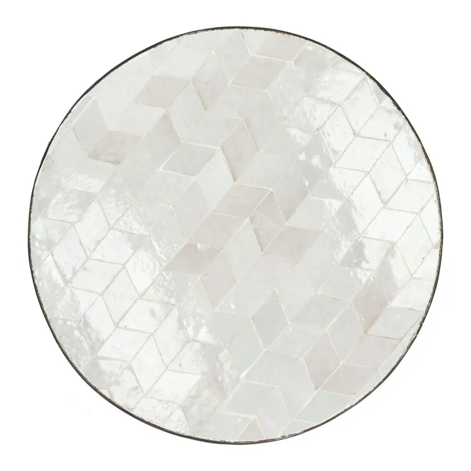 Pomax Concepts Modulaires-ZELLIX - dessus de table - zelliges marocaines - DIA 45 x H 2 cm - blanc