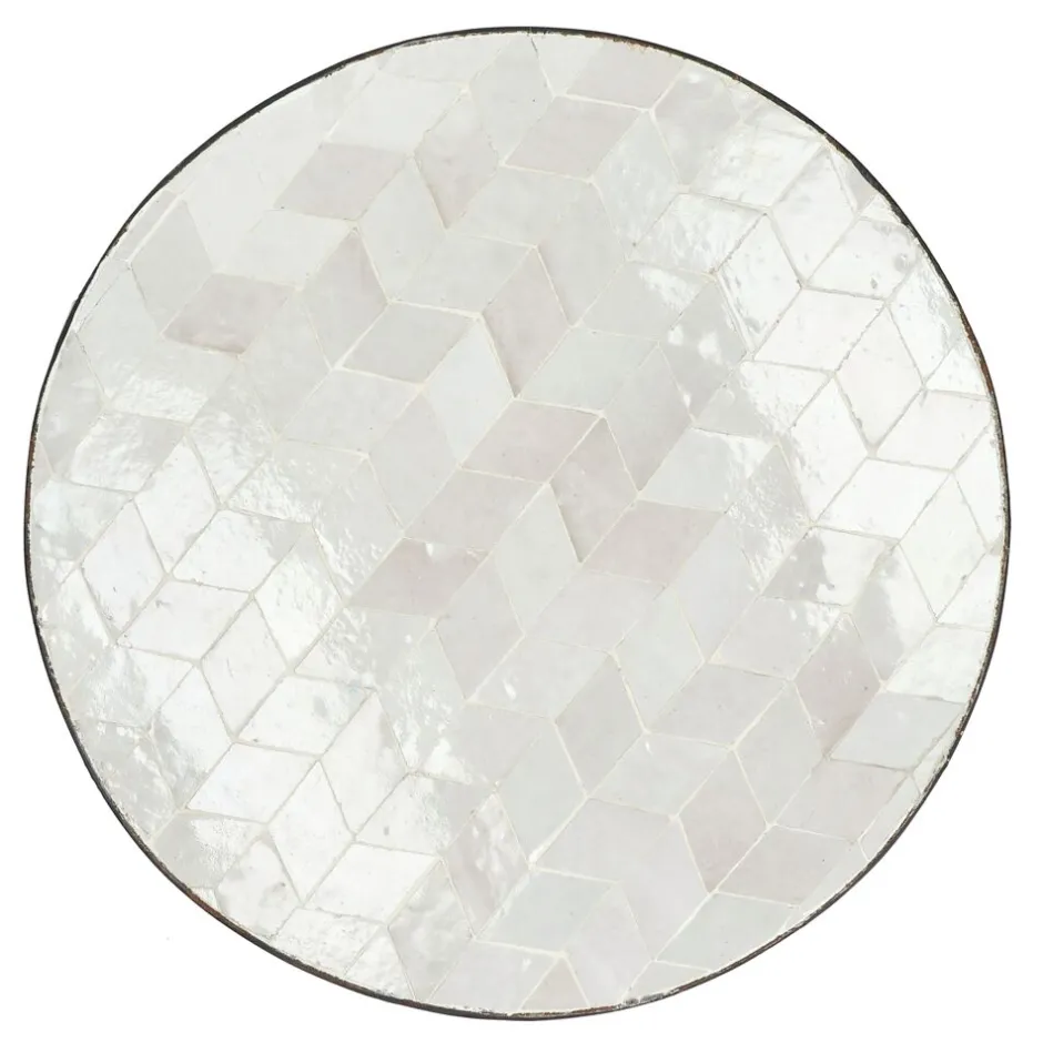 Pomax Concepts Modulaires-ZELLIX - dessus de table - zelliges marocaines - DIA 55 x H 2 cm - blanc