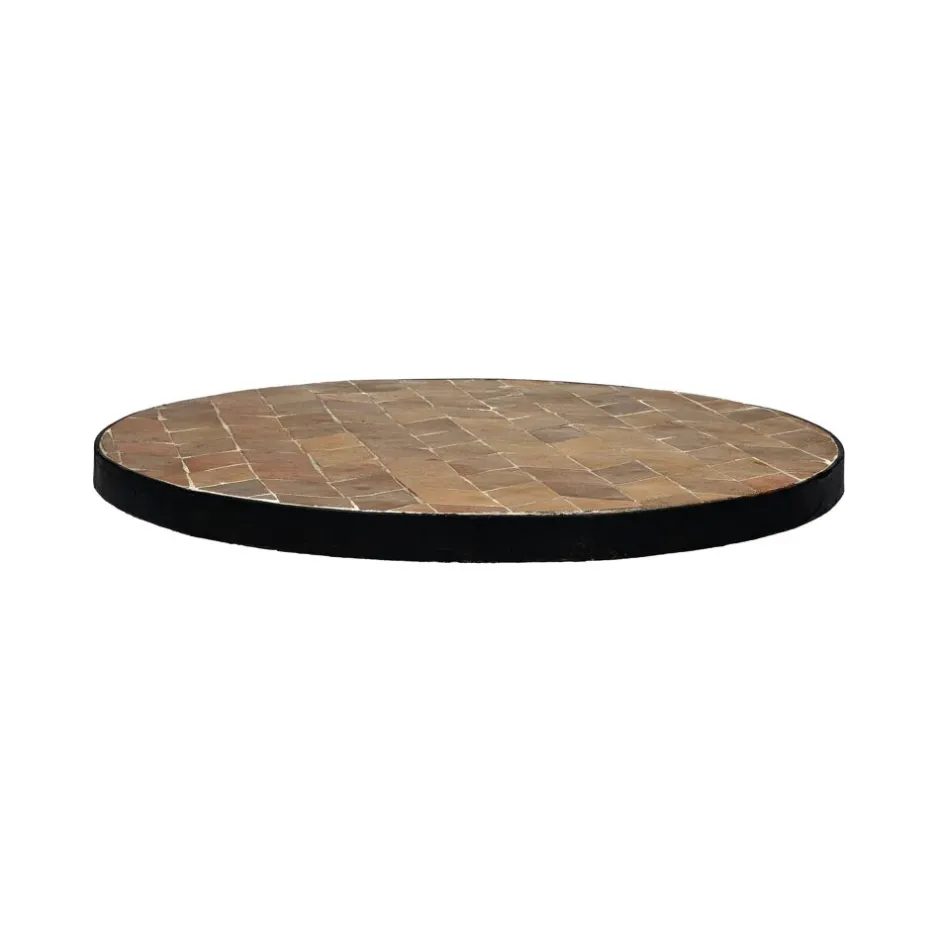 Pomax Concepts Modulaires-ZELLIX - dessus de table - zelliges marocaines - DIA 45 x H 2 cm - caramel