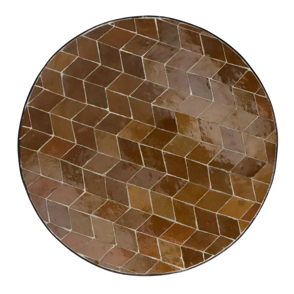 Pomax Concepts Modulaires-ZELLIX - dessus de table - zelliges marocaines - DIA 45 x H 2 cm - caramel