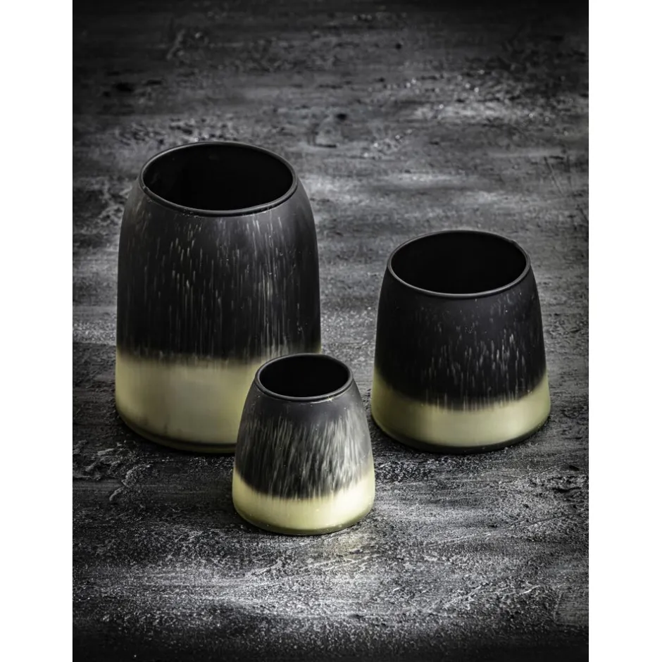Pomax Photophores / T-lights-ZINGARO - photophore - verre - DIA 14 x H 17 cm - noir/or